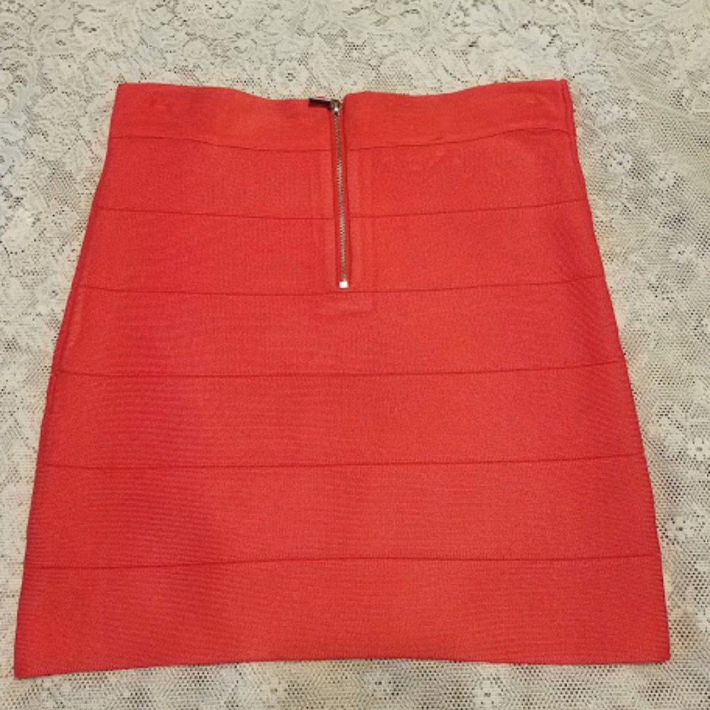 Bebe Bandage Skirt Orange Size M